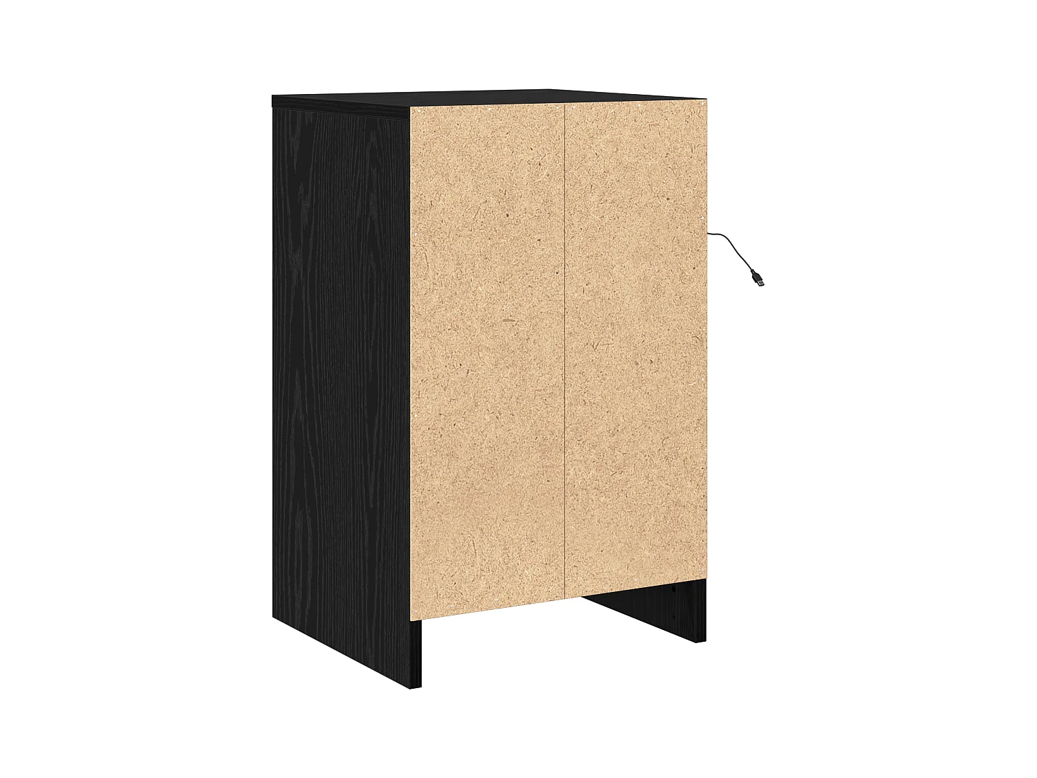 Table de chevet avec lumières LED Chêne noir Bois d'ingénierie