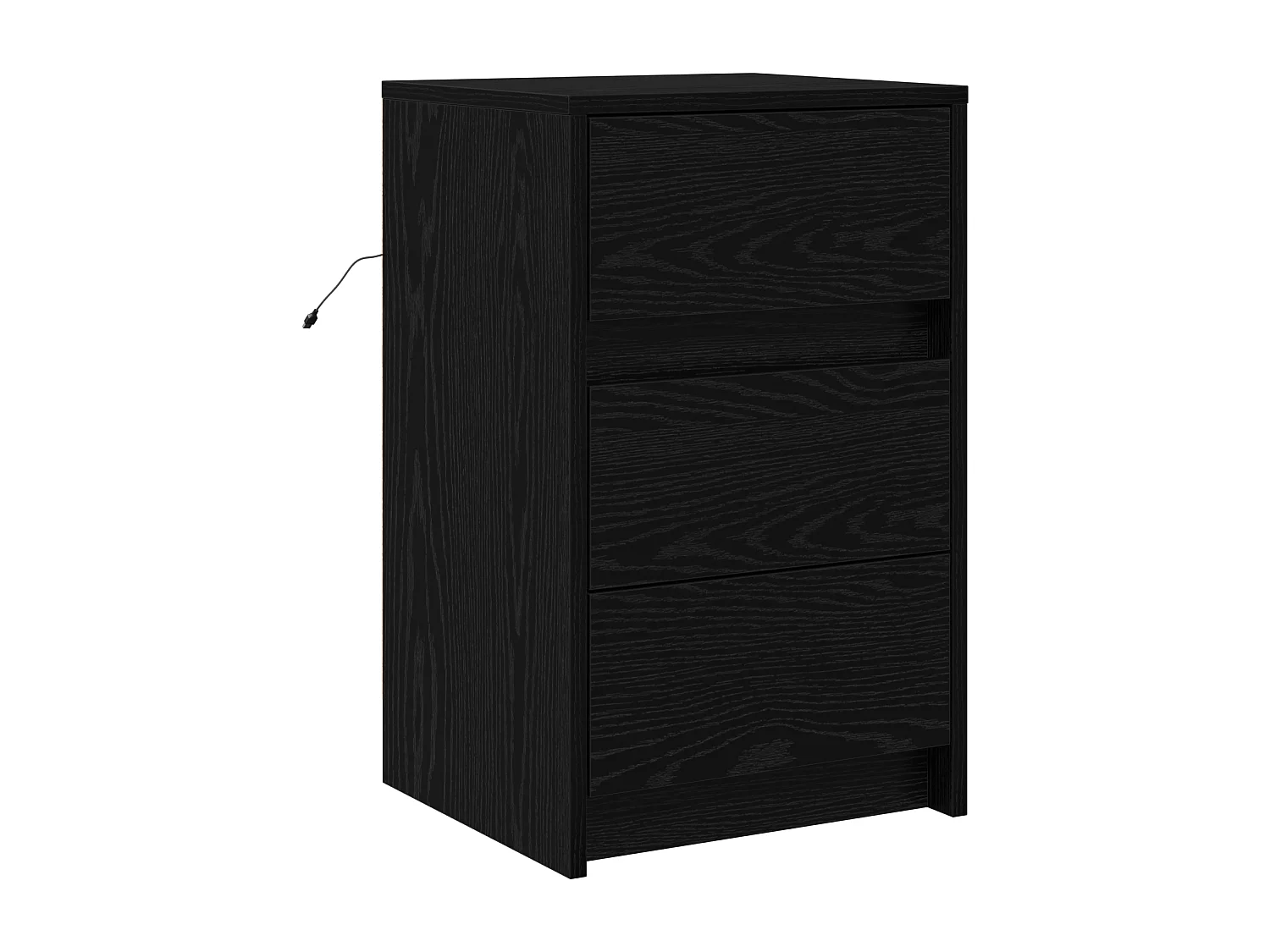 Table de chevet avec lumières LED Chêne noir Bois d'ingénierie