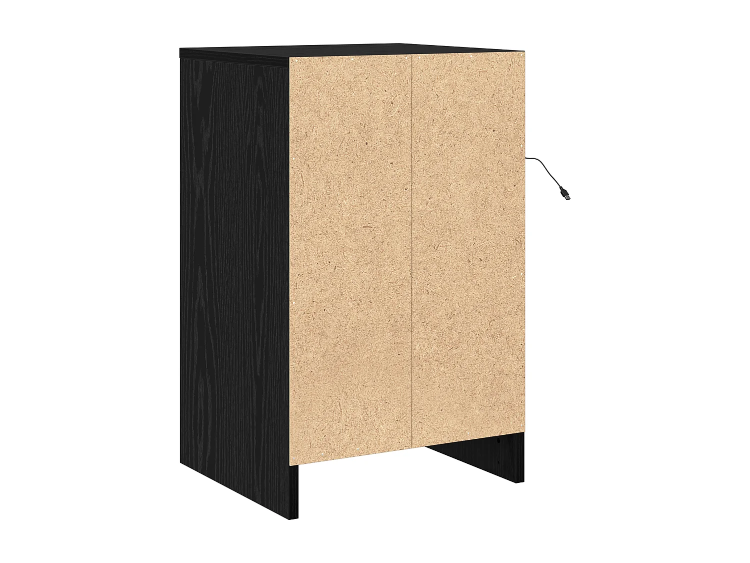 Table de chevet avec lumières LED Chêne noir Bois d'ingénierie