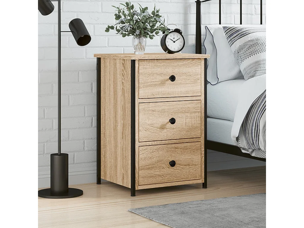 Table de chevet chêne sonoma 40x36x60 cm bois d'ingénierie