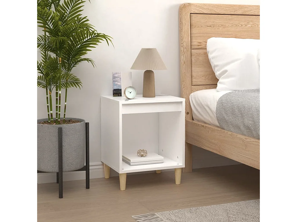 Tables de chevet 2 pcs Blanc 40x35x50 cm