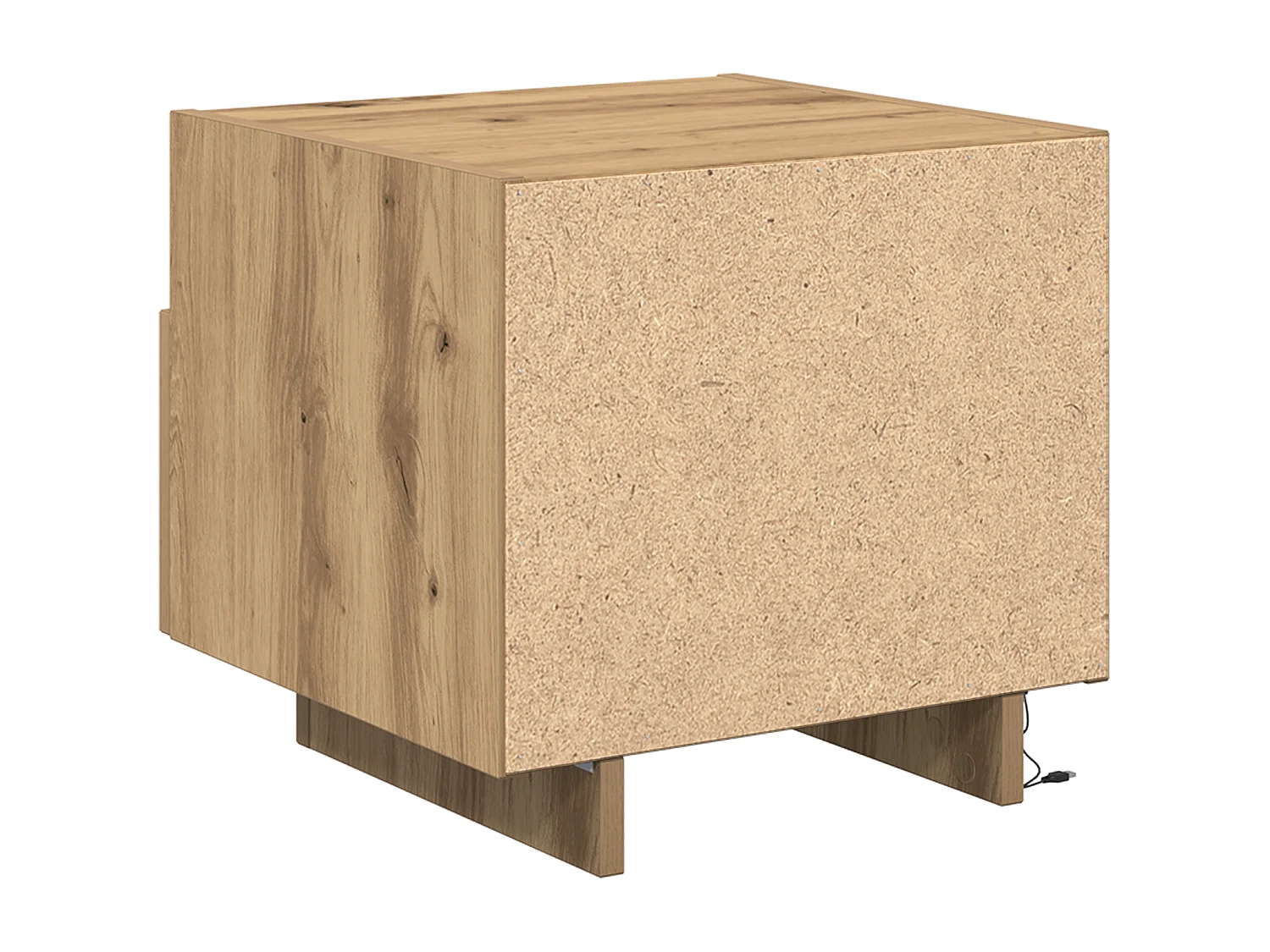 Nachtkastjes met LED-verlichting 2 stuks Handgemaakt eikenhout 40x39x37 cm