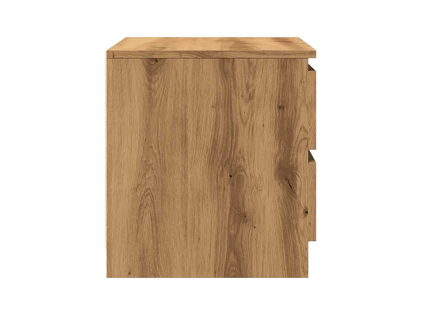 Table de chevet chêne artisanal 50x40x43.5 cm bois d’ingénierie