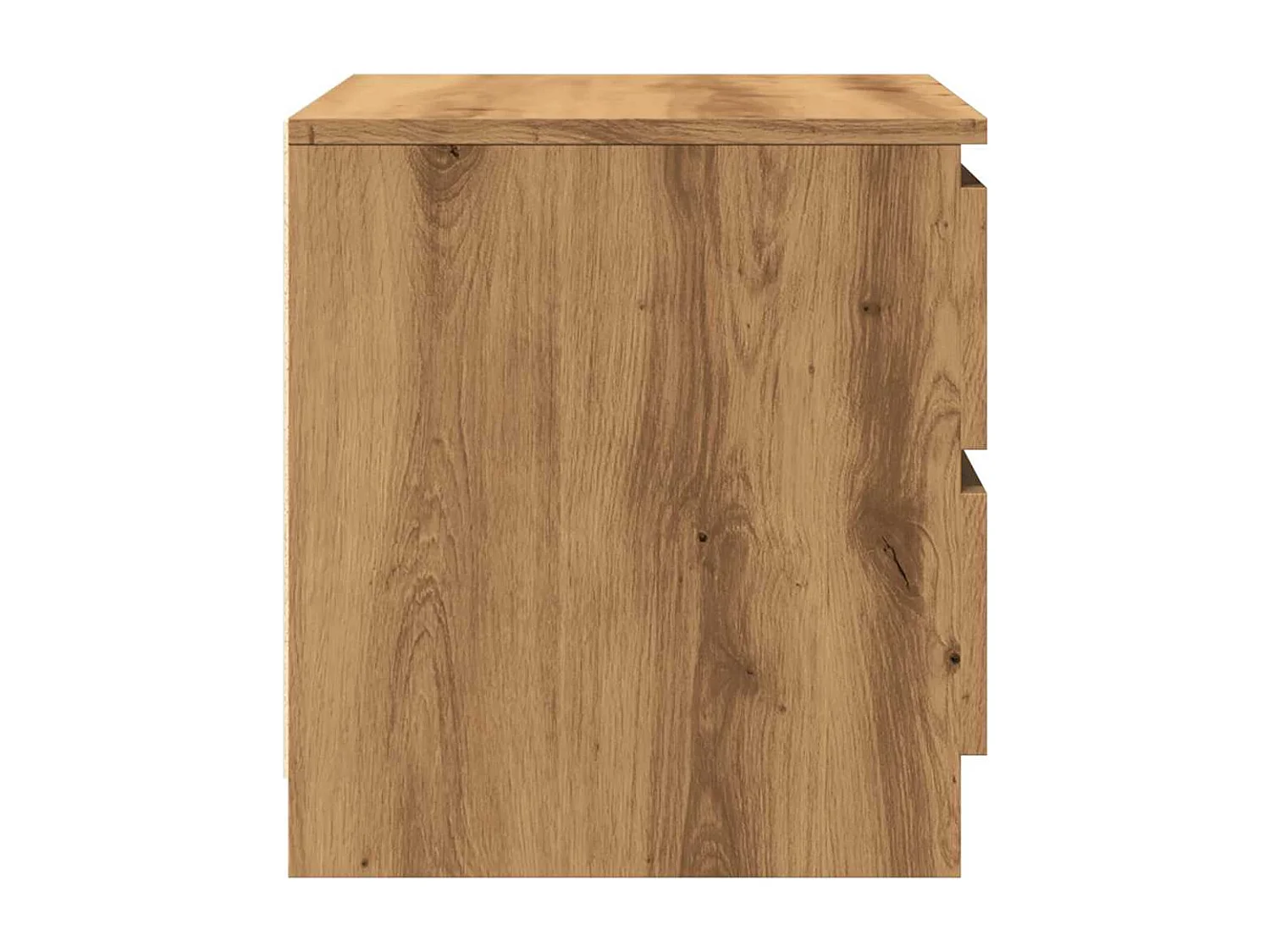 Table de chevet chêne artisanal 50x40x43.5 cm bois d’ingénierie