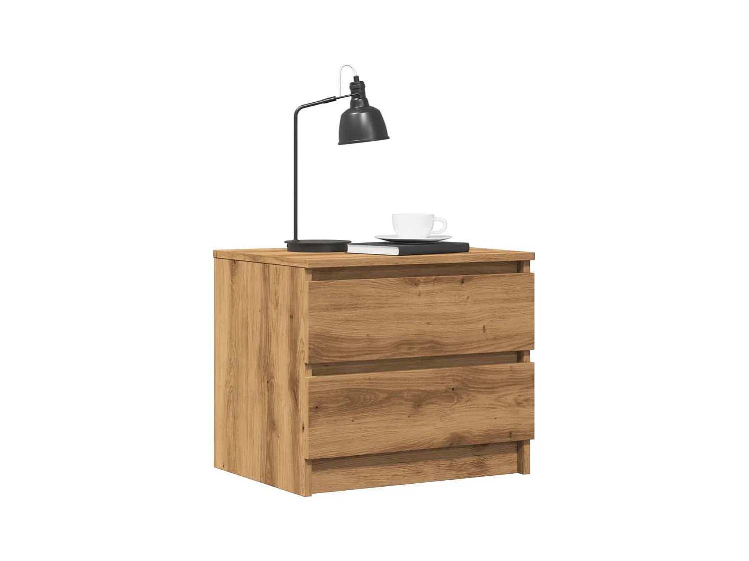 Comodino in rovere artigianale 50x40x43,5 cm in legno ingegnerizzato