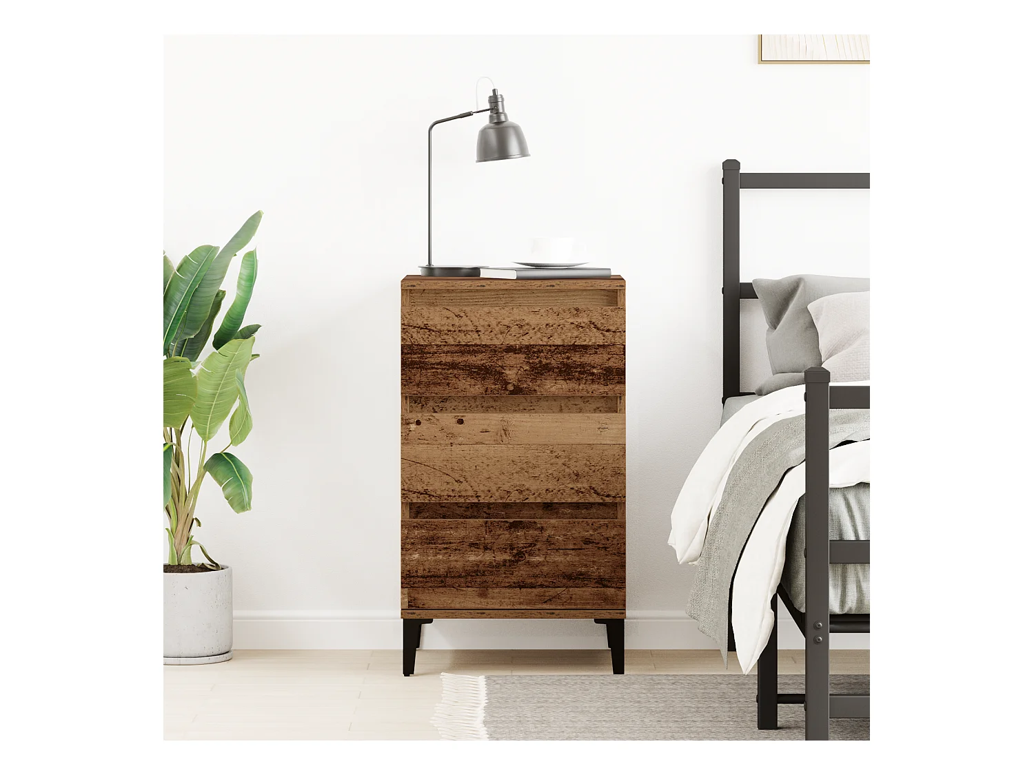 Nachtkastje in oud hout 40x35x70 cm in spaanplaat