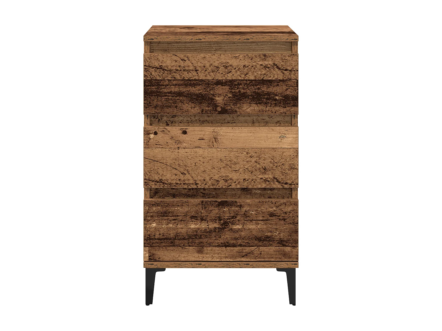 Table de chevet en vieux bois 40x35x70 cm en bois aggloméré