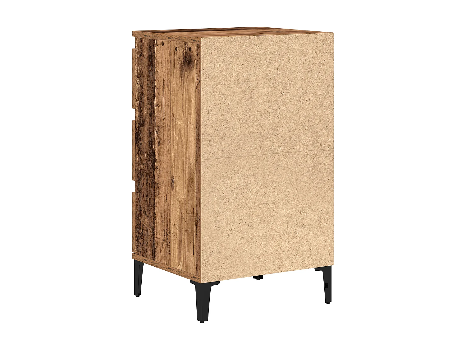 Table de chevet en vieux bois 40x35x70 cm en bois aggloméré