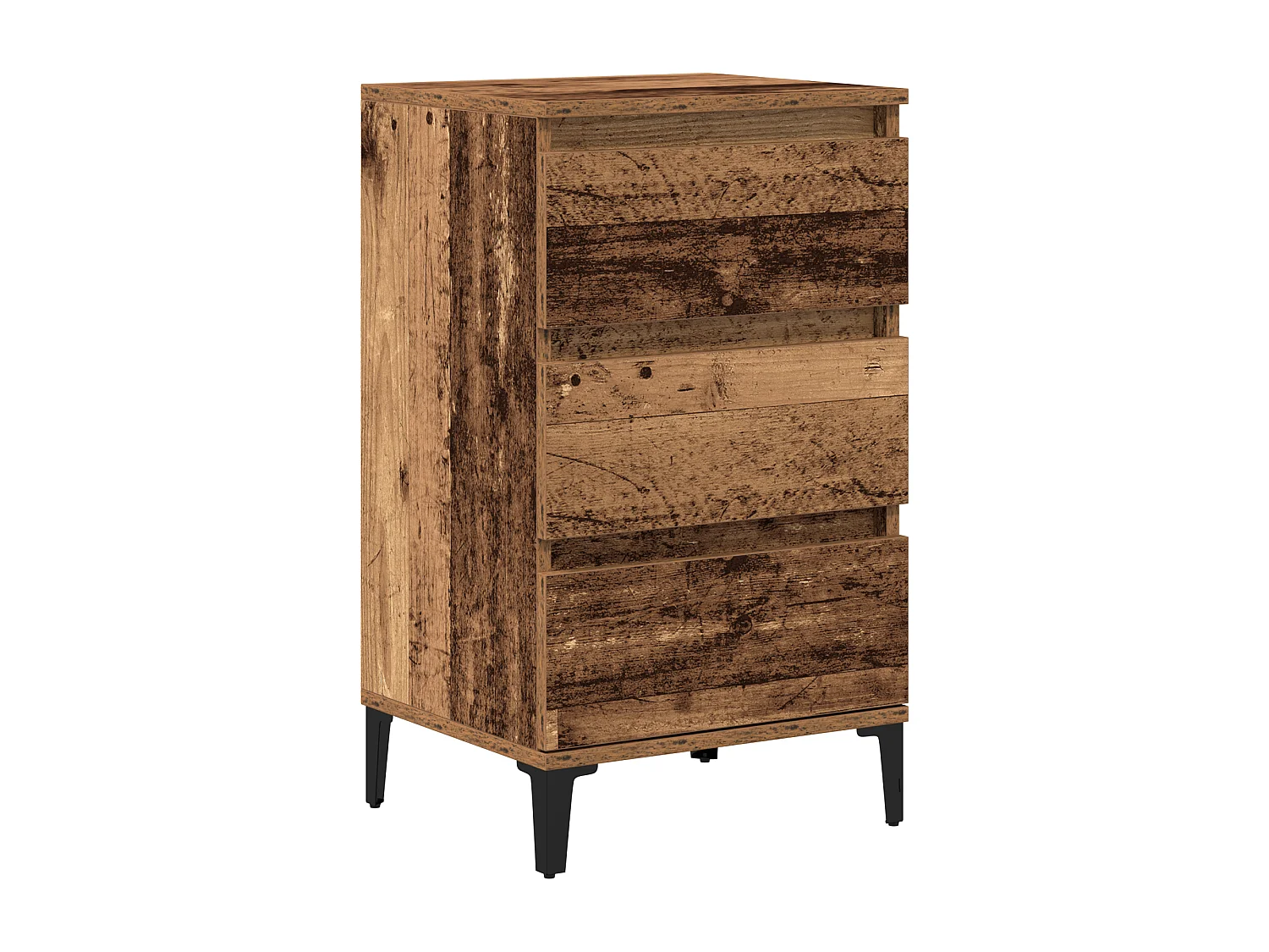 Table de chevet en vieux bois 40x35x70 cm en bois aggloméré