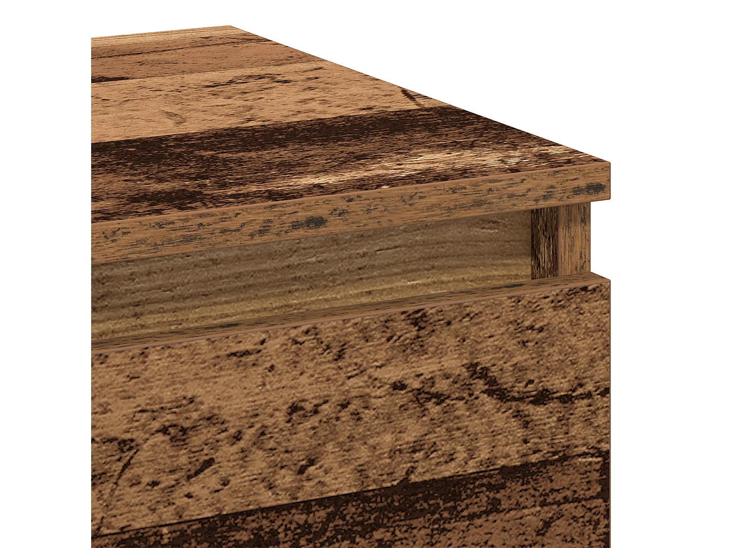 Table de chevet en vieux bois 40x35x70 cm en bois aggloméré