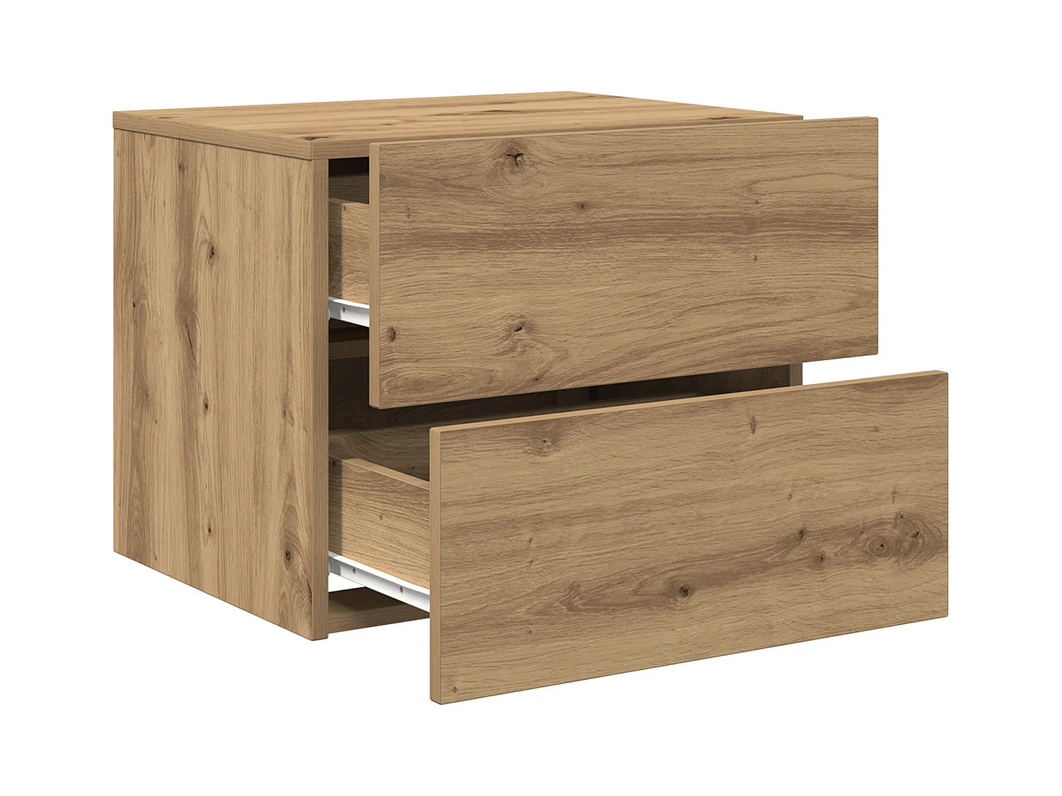 Table de chevet avec LED en chêne artisanal 50x39x41 cm