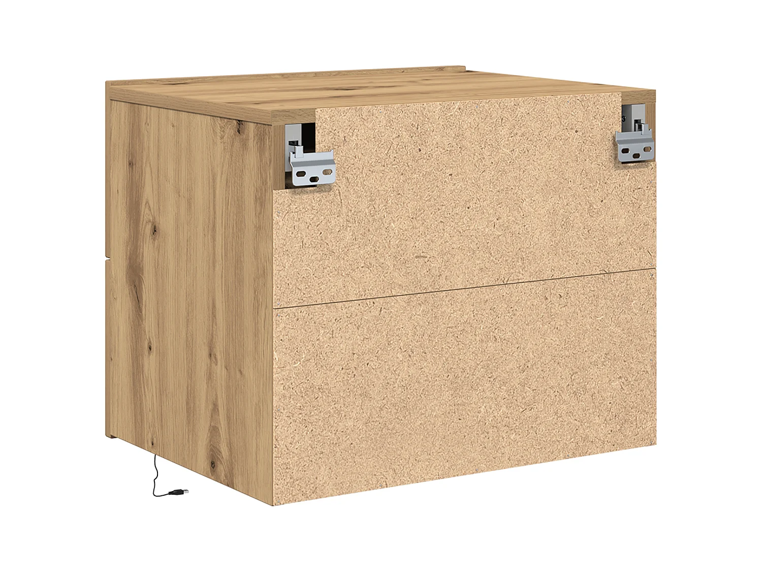 Table de chevet avec LED en chêne artisanal 50x39x41 cm