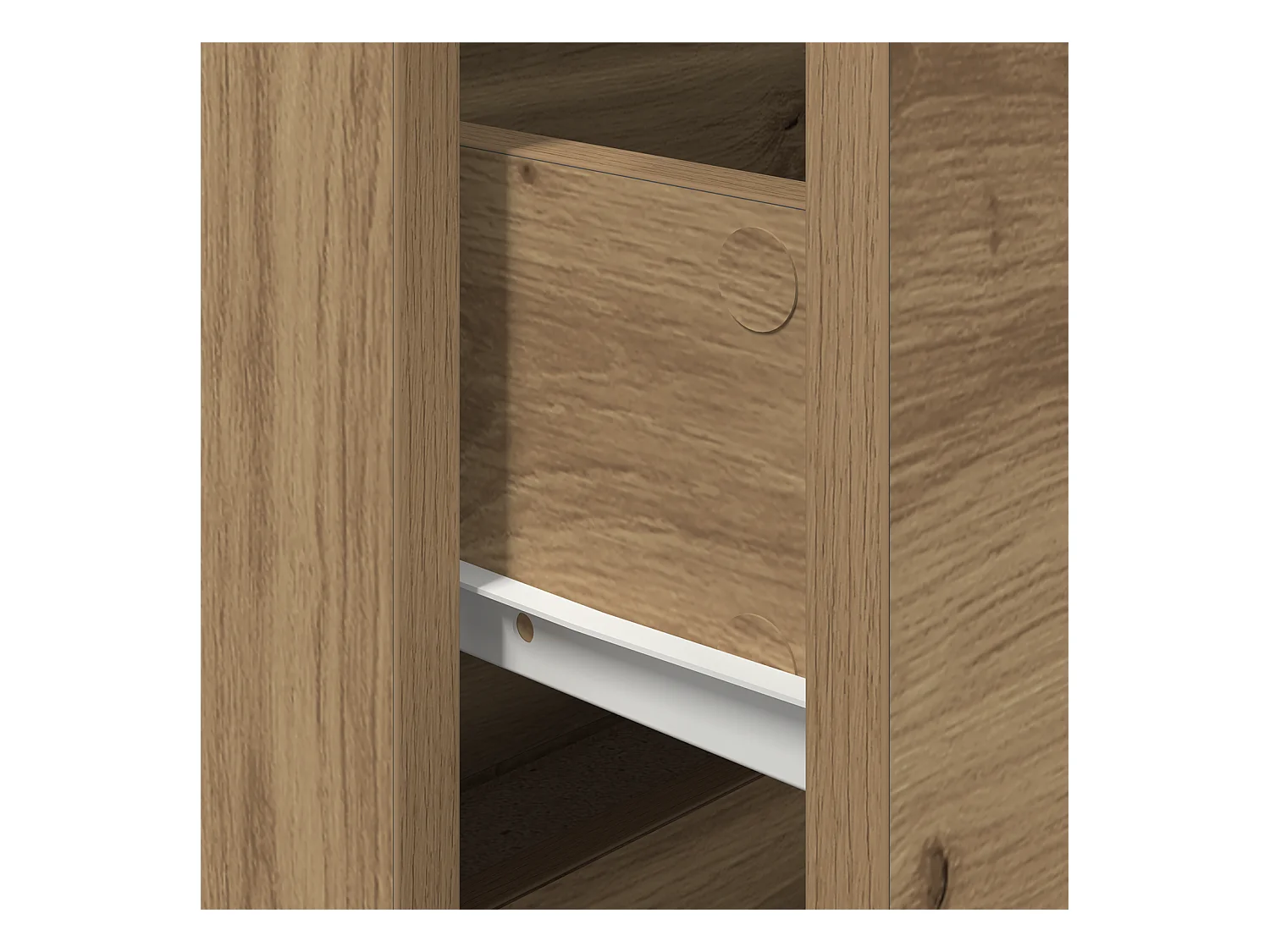 Table de chevet avec LED en chêne artisanal 50x39x41 cm