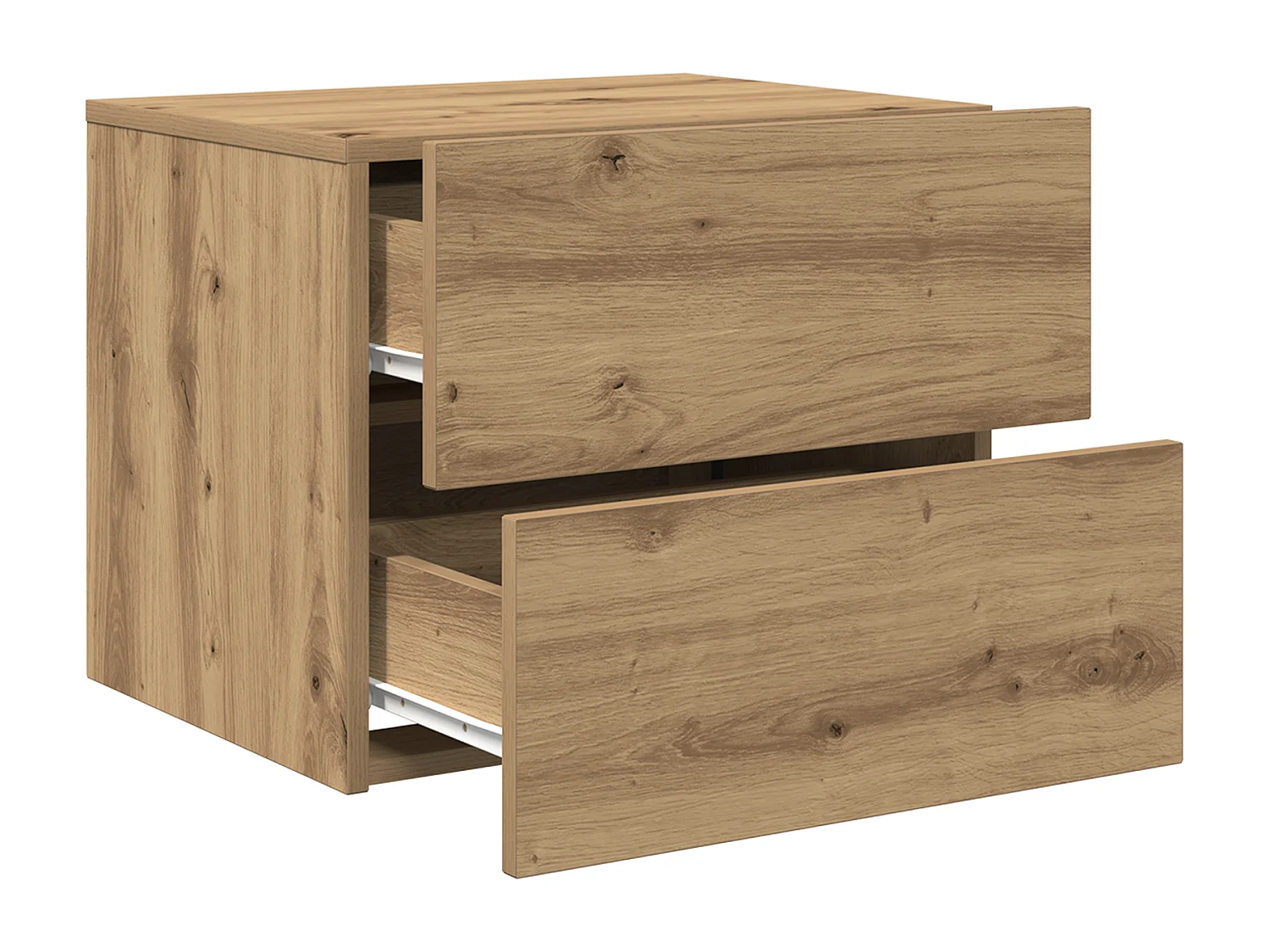 Comodino con LED in rovere lavorato a mano 50x39x41 cm