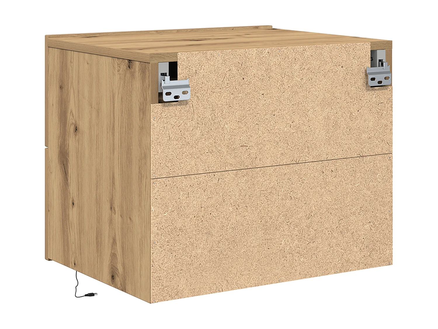 Comodino con LED in rovere lavorato a mano 50x39x41 cm