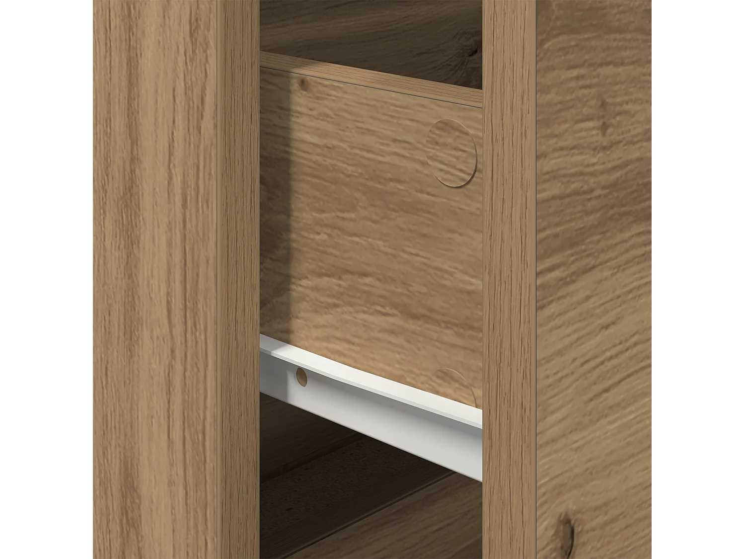 Comodino con LED in rovere lavorato a mano 50x39x41 cm