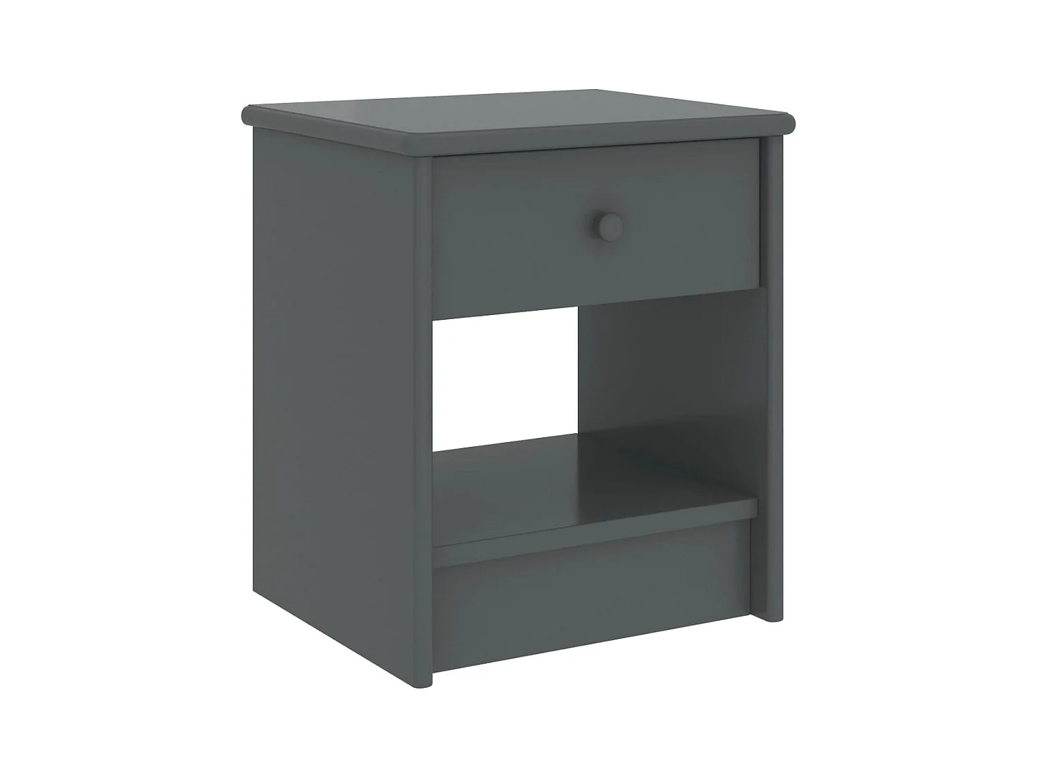 Comodino Grigio scuro 35x30x40 cm Legno massello di pino