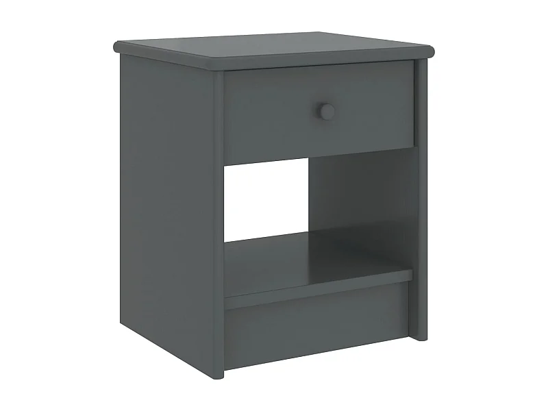 Comodino Grigio scuro 35x30x40 cm Legno massello di pino