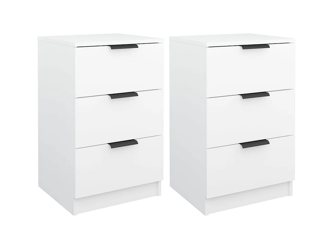 Nachtkastjes 2 stuks Wit 40x36x65 cm
