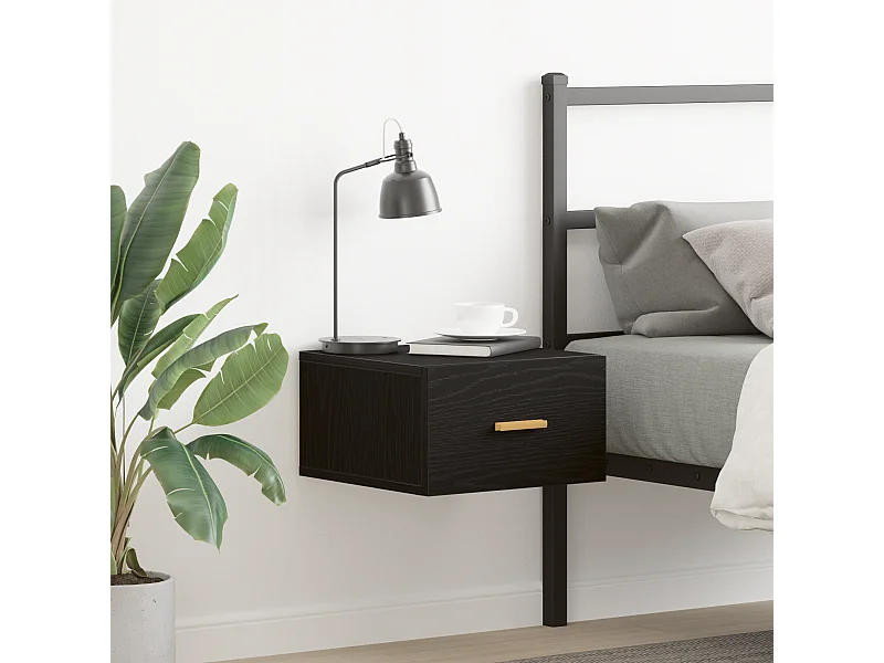 Wandnachtkastje Zwart eiken 35x35x20 cm