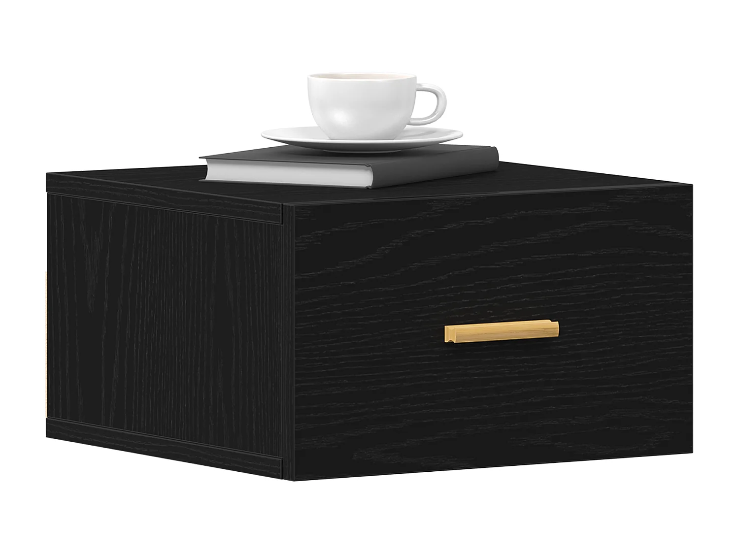 Wandnachtkastje Zwart eiken 35x35x20 cm