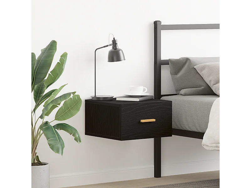 Boulevard de chevet mural Chêne noir 35x35x20 cm