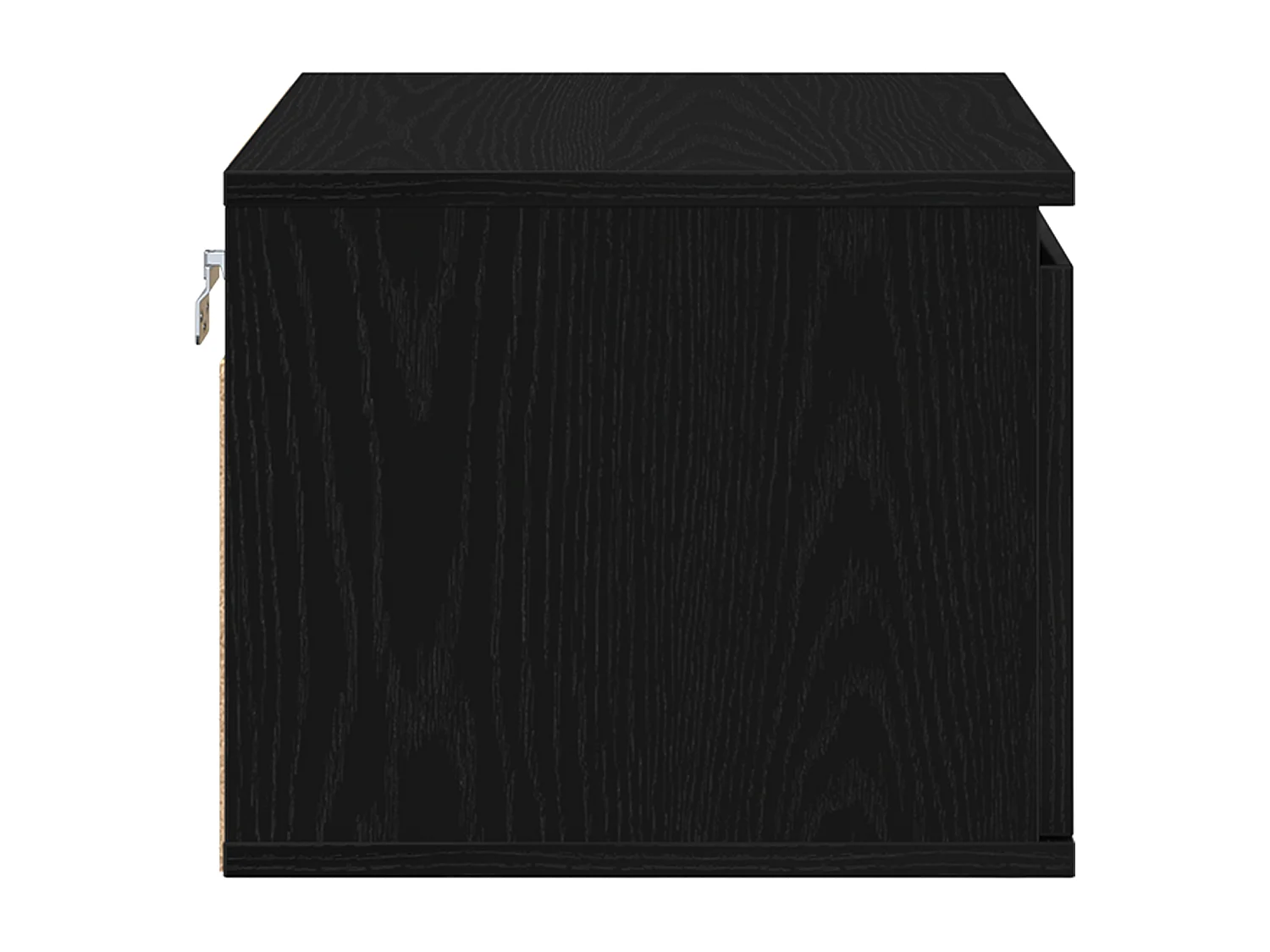 Armoires de chevet avec lumières LED 2 pcs murales en chêne noir