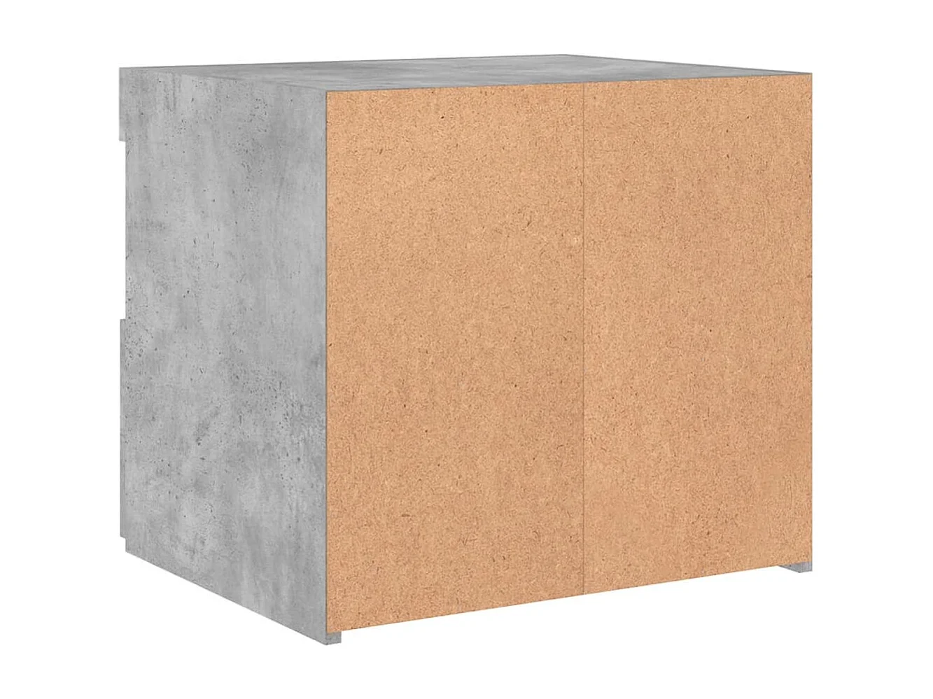 Table de chevet avec lumières LED gris béton 50x40x45 cm