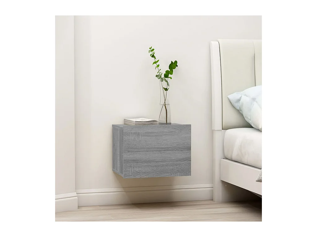 Mesita de noche Sonoma gris 40x30x30 cm Madera de ingeniería