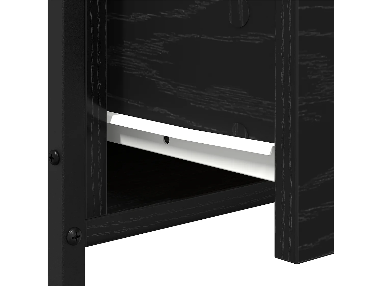 Table de chevet Noir Chêne 34x35,5x70 cm en bois aggloméré