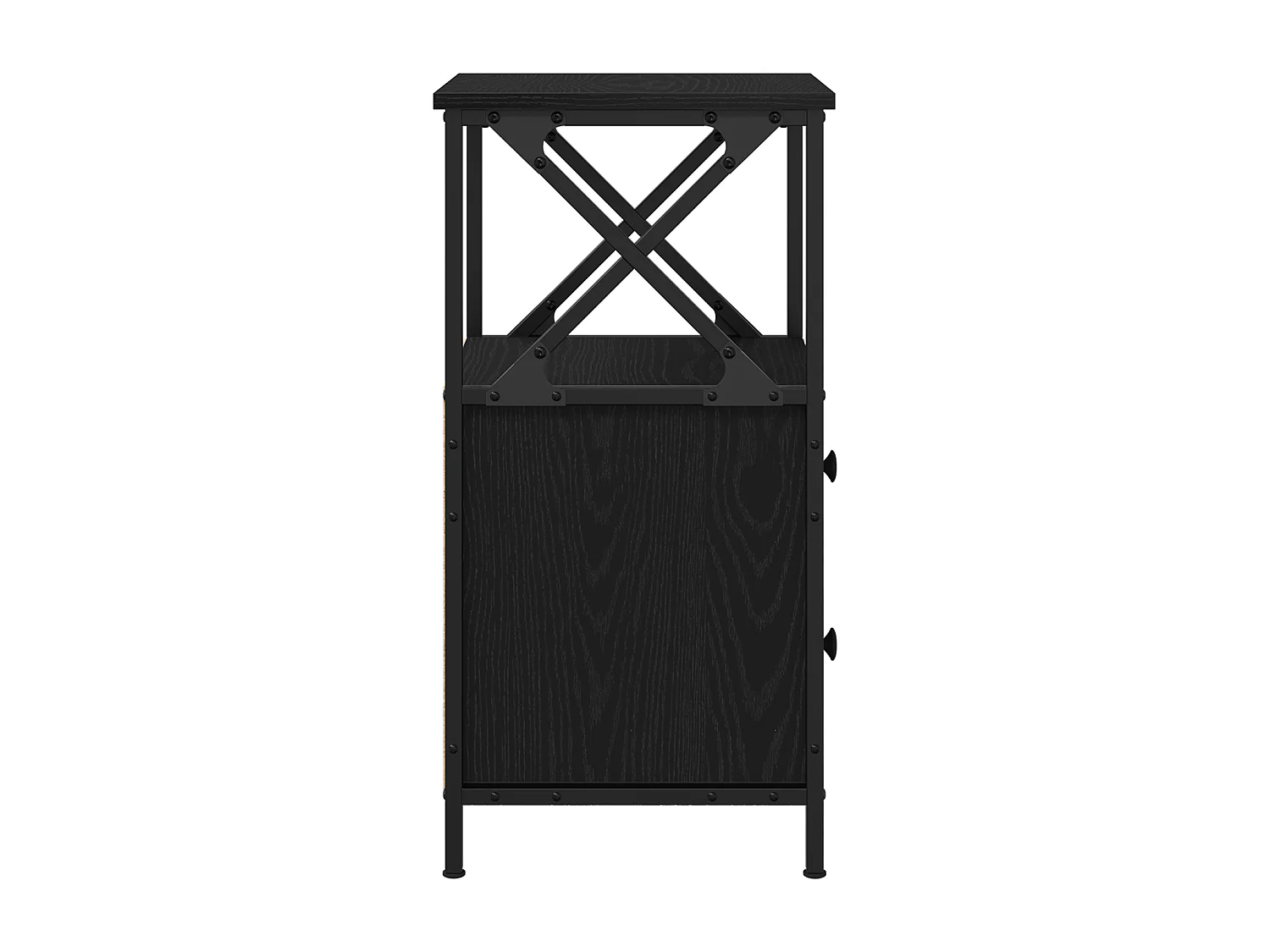 Comodino in rovere nero 34x35,5x70 cm in truciolare