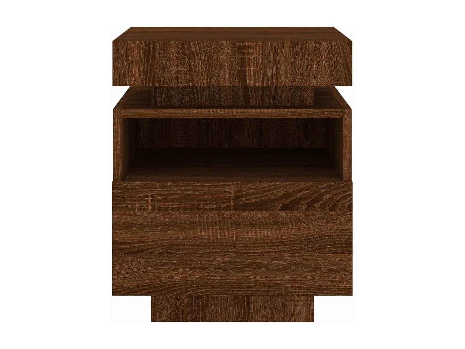 Nachtkastje met LED-verlichting bruin eiken 40x39x48,5 cm