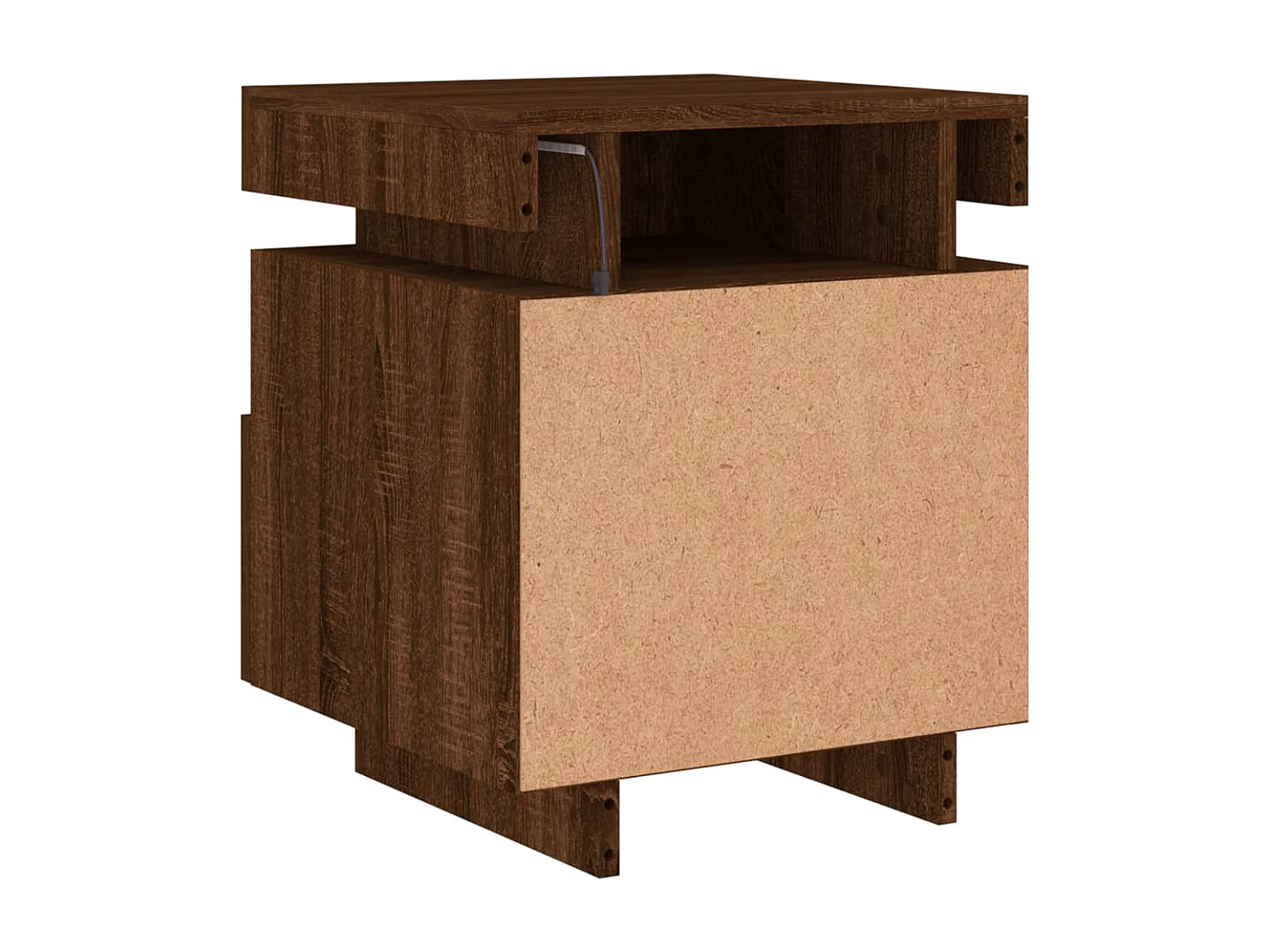 Nachtkastje met LED-verlichting bruin eiken 40x39x48,5 cm
