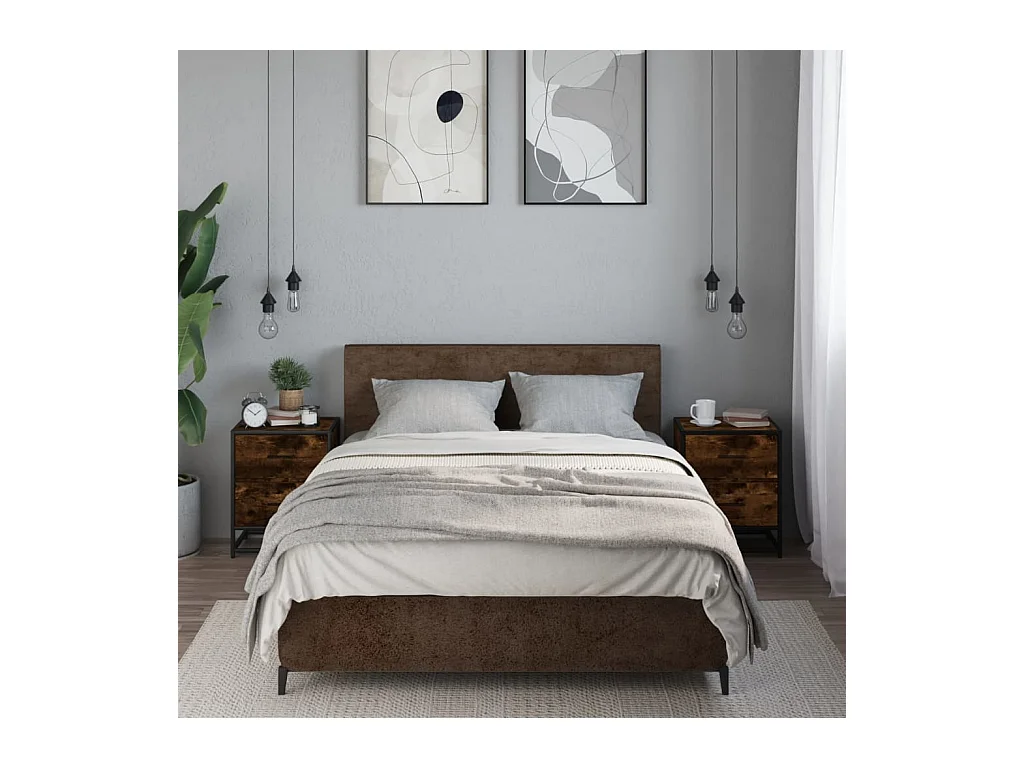 Tables de chevet 2 pcs chêne fumé 40x31x50 cm bois ingénierie