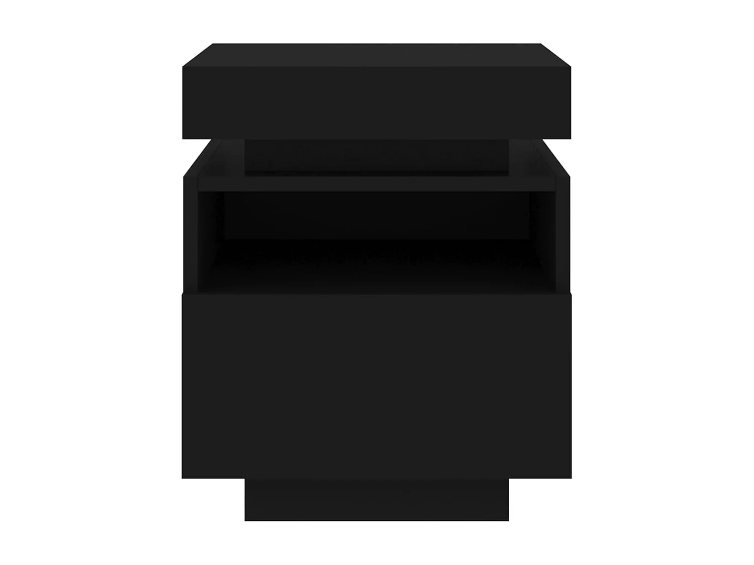 Comodino con luci LED nero 40x39x48,5 cm