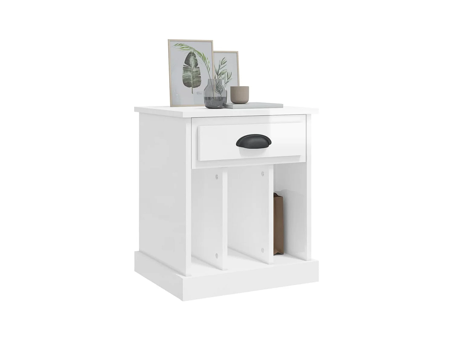 Tables de chevet 2 pcs blanc brillant 43x36x50 cm