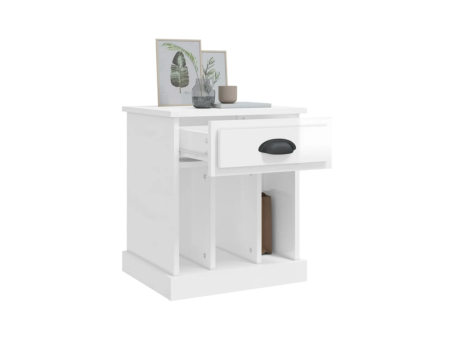Tables de chevet 2 pcs blanc brillant 43x36x50 cm
