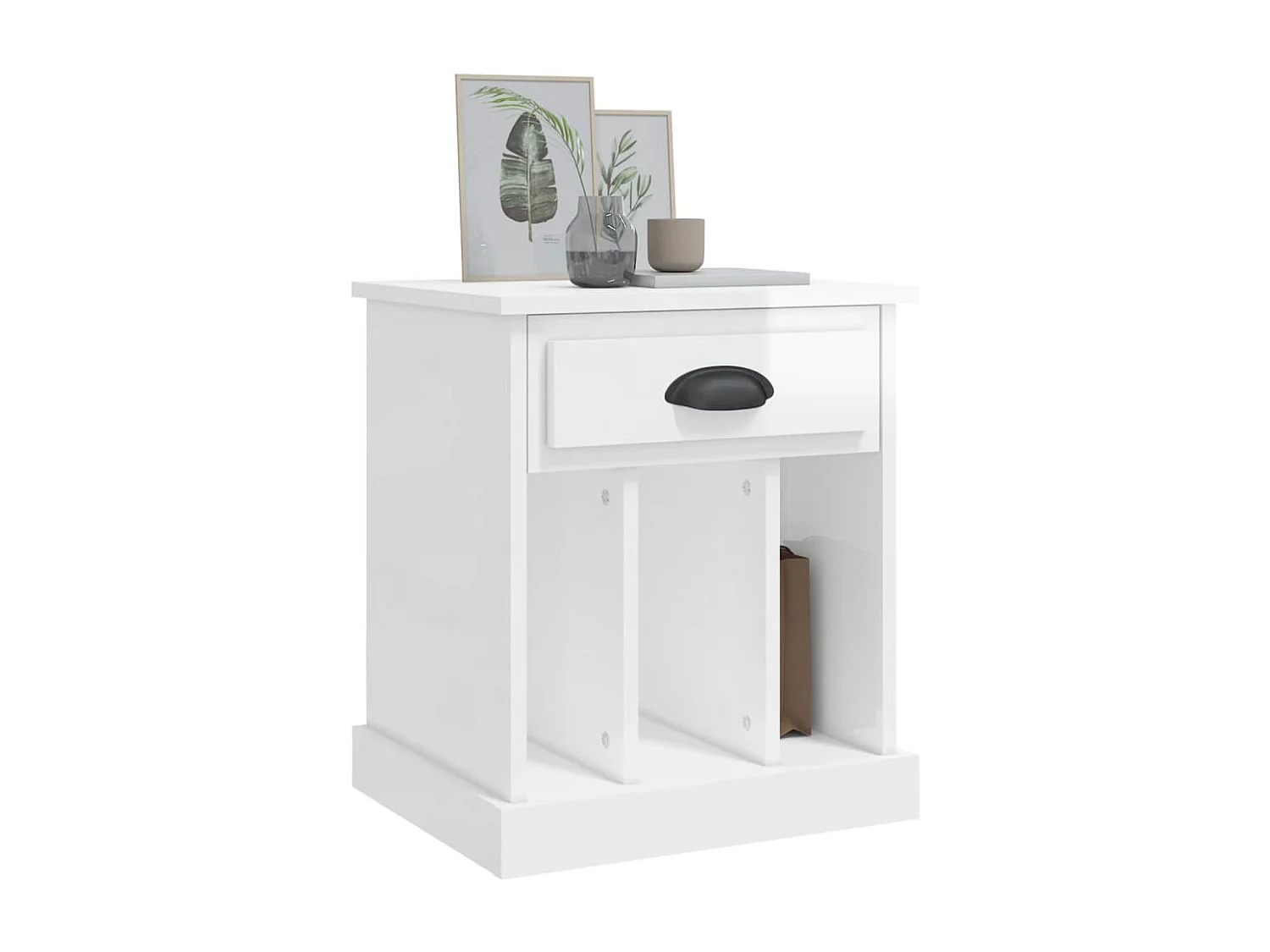 Tables de chevet 2 pcs blanc brillant 43x36x50 cm