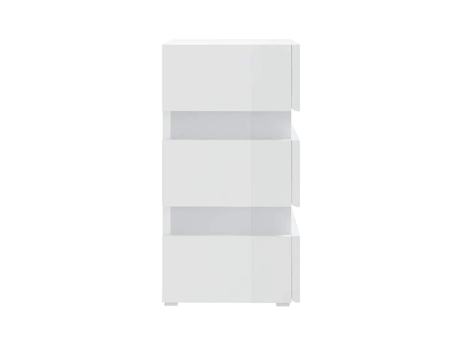 Table de chevet à LED blanc brillant 45x35x67 cm