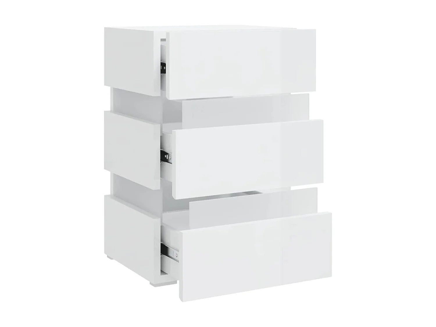 Comodino LED con bianco lucido 45x35x67 cm