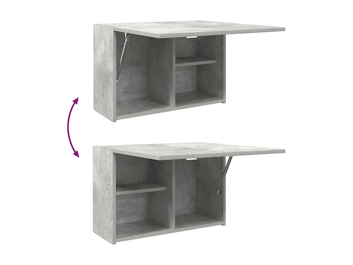 Mueble de baño de pared gris hormigón 60x25x40 cm madera de ingeniería