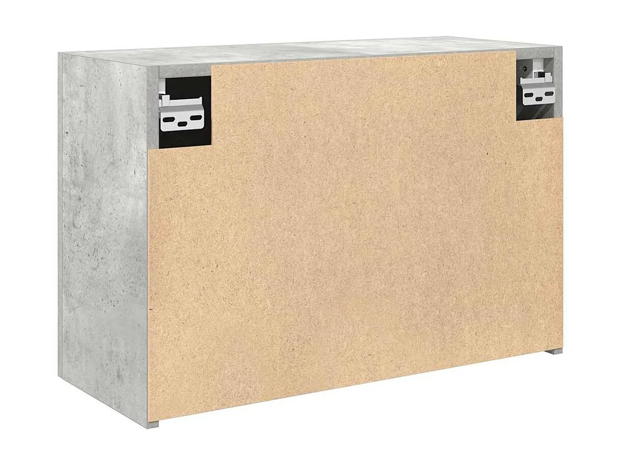 Mueble de baño de pared gris hormigón 60x25x40 cm madera de ingeniería