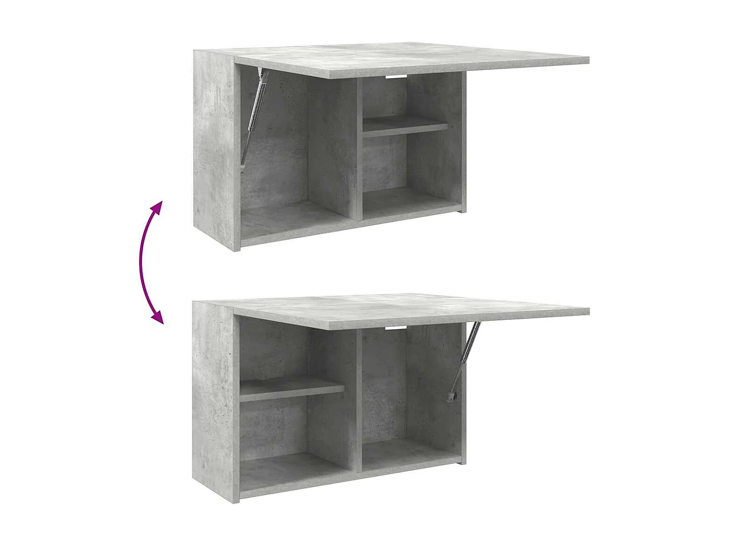 Mueble de baño de pared gris hormigón 60x25x40 cm madera de ingeniería