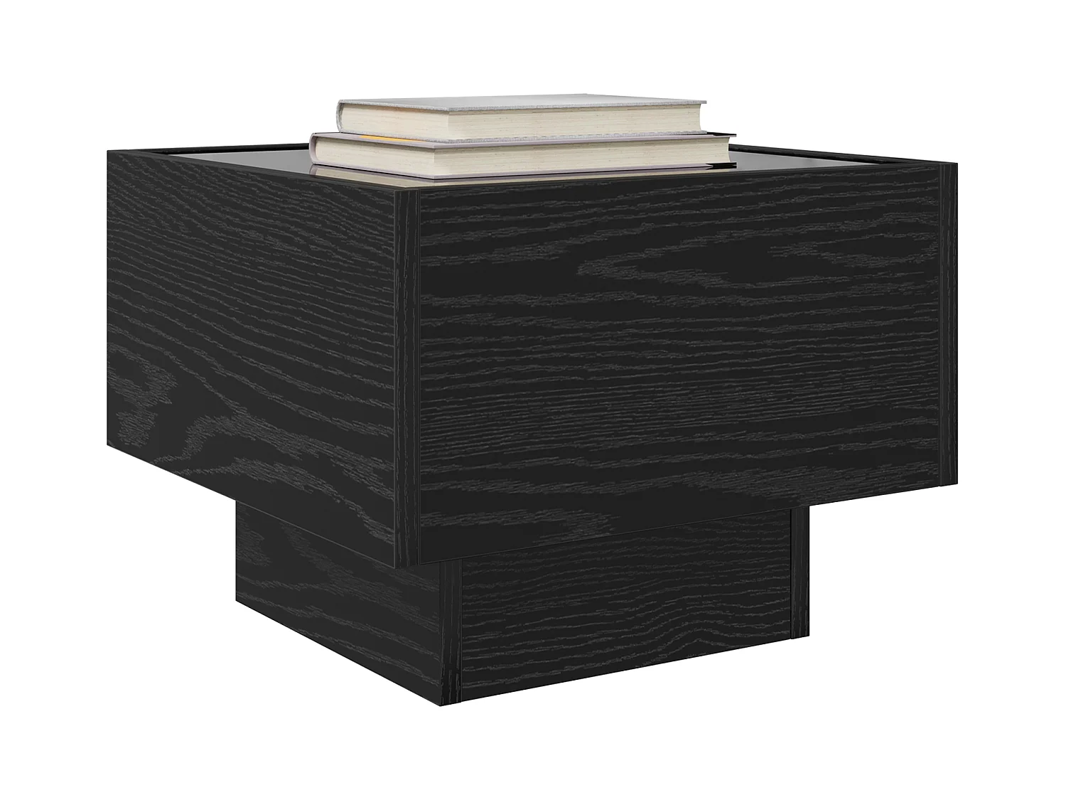 Zwarte eikenhouten opbergkast 40 x 40 x 30 cm