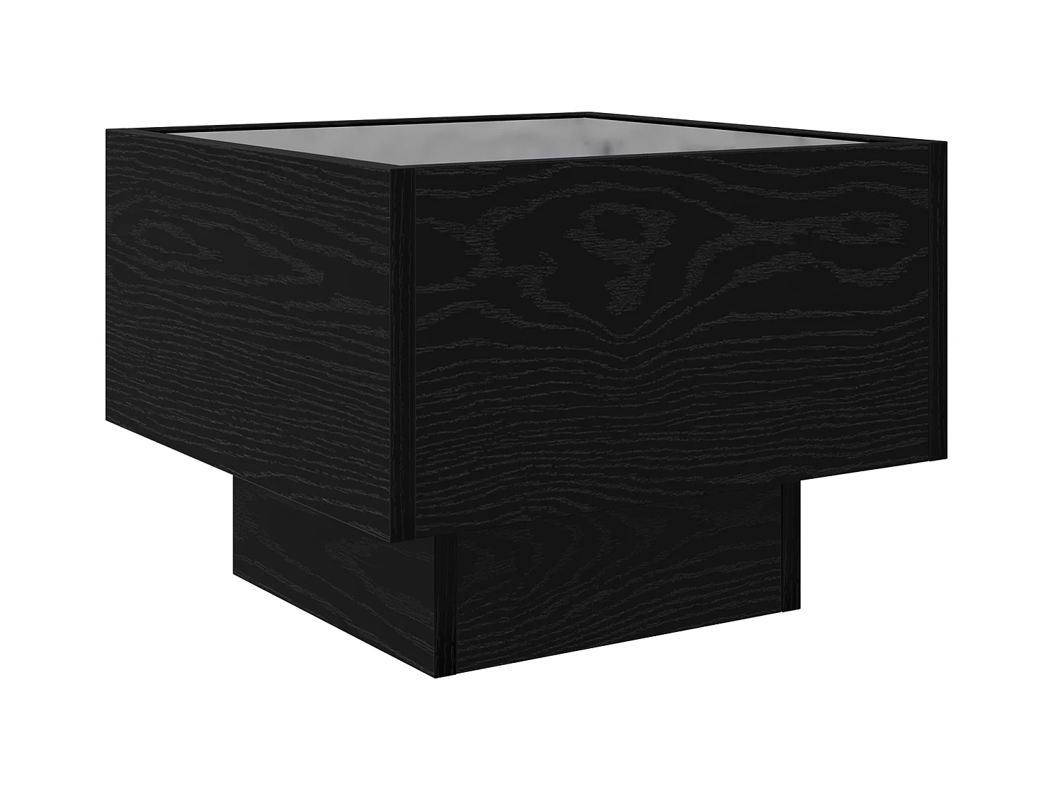 Zwarte eikenhouten opbergkast 40 x 40 x 30 cm