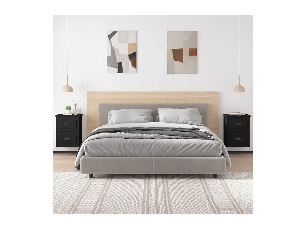 Wandnachtkastjes 2 stuks zwart 41,5x36x53 cm