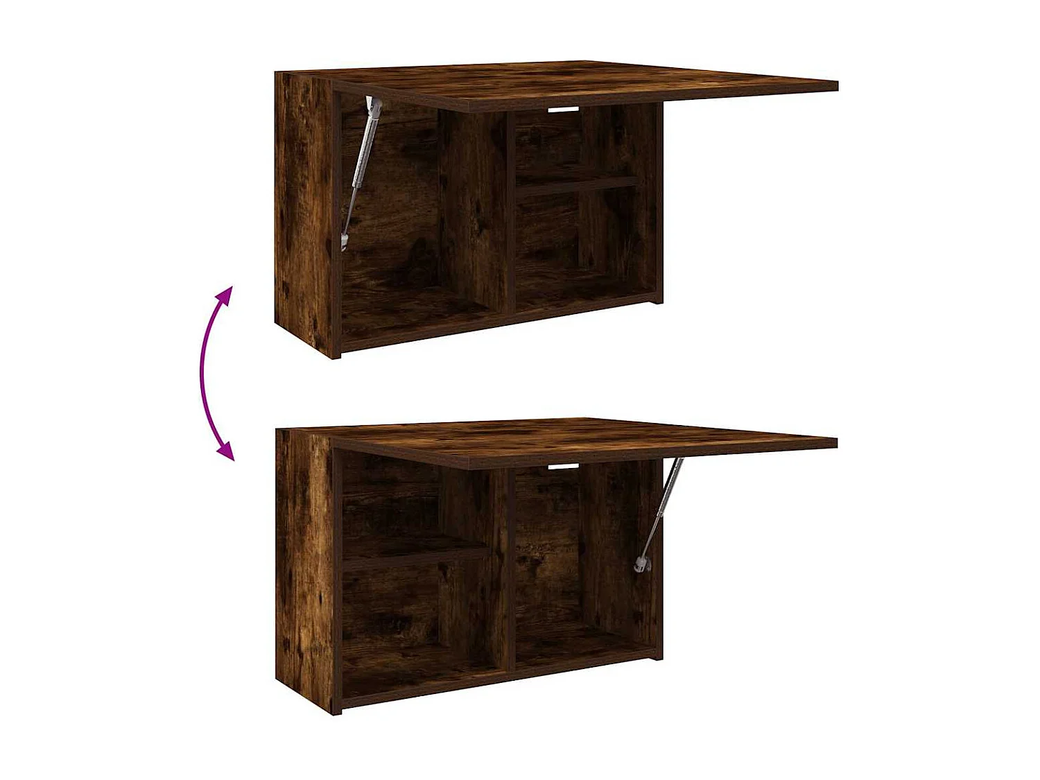 Gerookt eiken badkamerkast 60x25x40 cm bewerkt hout