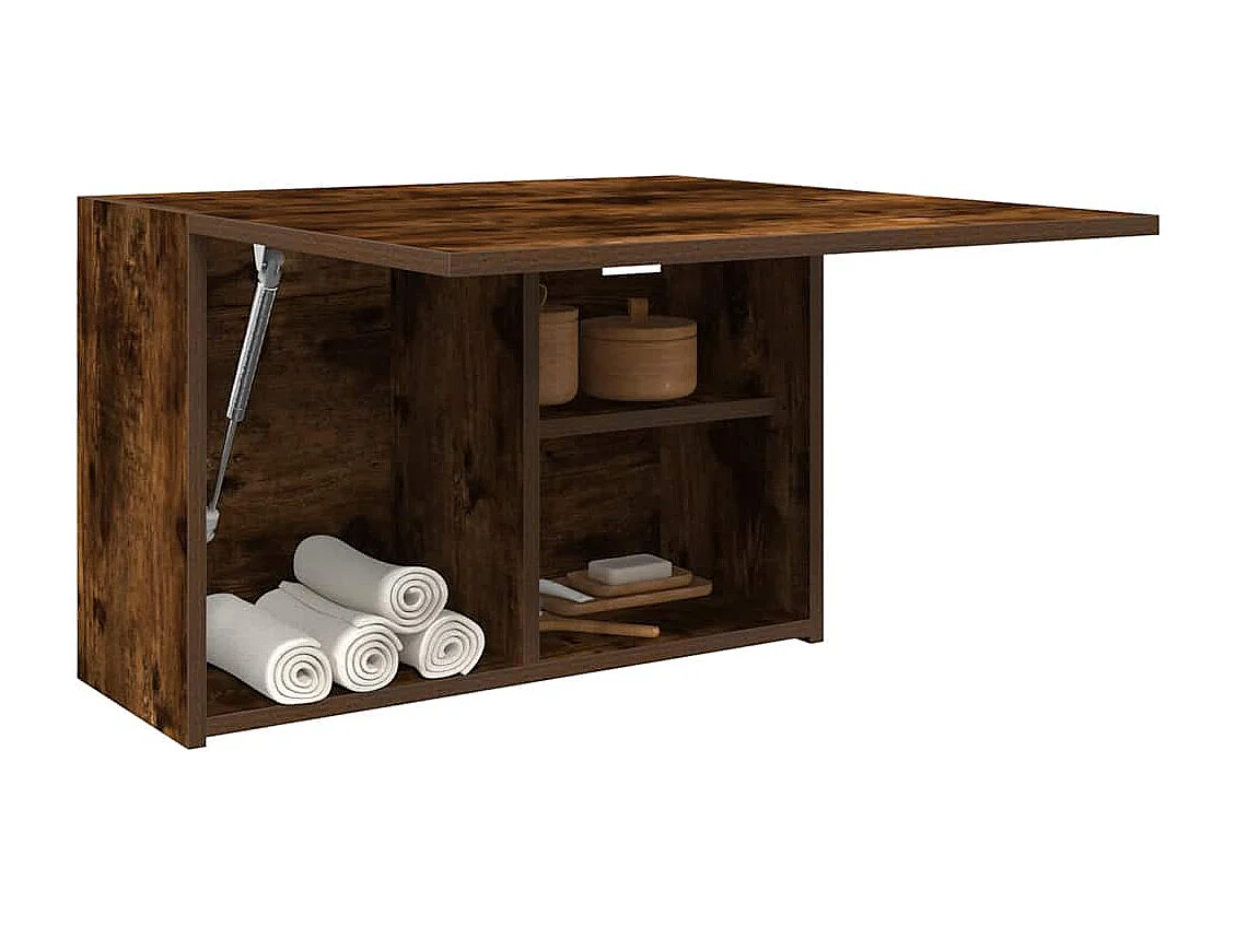 Armoire murale de bain chêne fumé 60x25x40 cm bois d'ingénierie