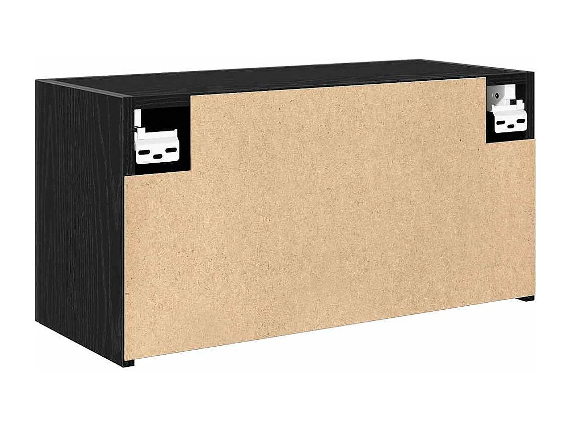 Armoire murale de bain noir 60x25x30 cm bois d'ingénierie