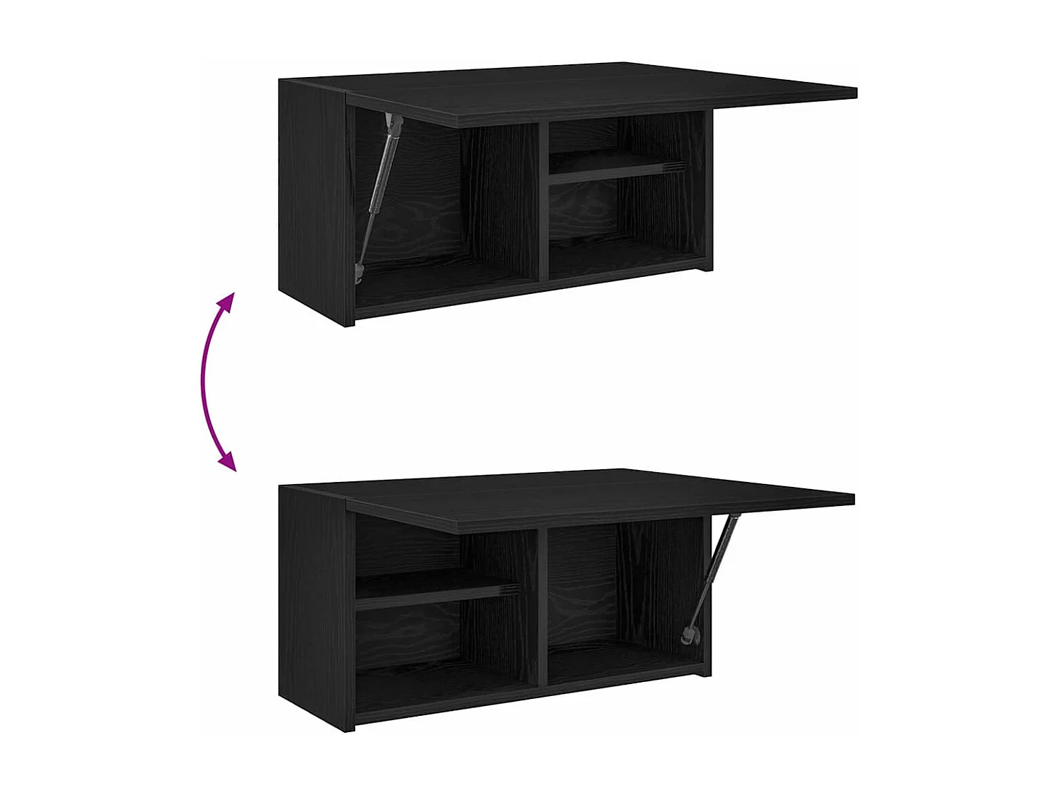 Armoire murale de bain noir 60x25x30 cm bois d'ingénierie